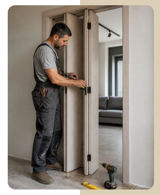 Установка складной двери в Костроме от 6125 р. | Дверной